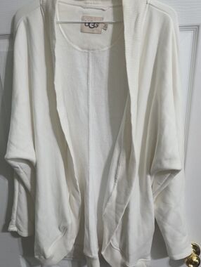 UGG Ivory Open-Front Draped Cardigan